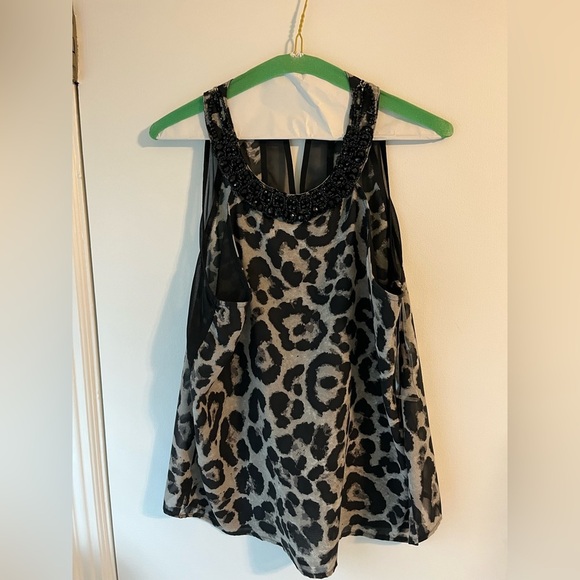 Faisca Embellished Animal Print Halter - Size Large - Picture 1 of 5